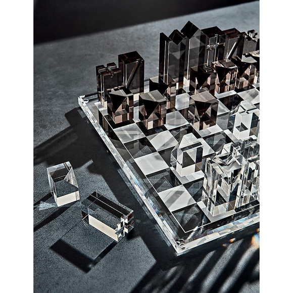 CB2 Clear and Smoke Grey Acrylic Chess Set - Picture 4 of 6